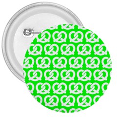 Neon Green Pretzel Illustrations Pattern 3  Buttons by GardenOfOphir