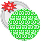 Neon Green Pretzel Illustrations Pattern 3  Buttons (100 pack)  Front