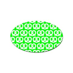 Neon Green Pretzel Illustrations Pattern Sticker (oval) by GardenOfOphir