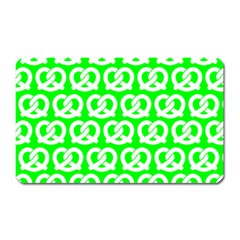 Neon Green Pretzel Illustrations Pattern Magnet (rectangular) by GardenOfOphir