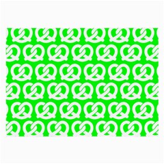 Neon Green Pretzel Illustrations Pattern Large Glasses Cloth by GardenOfOphir