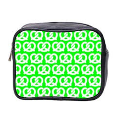 Neon Green Pretzel Illustrations Pattern Mini Toiletries Bag (two Sides) by GardenOfOphir