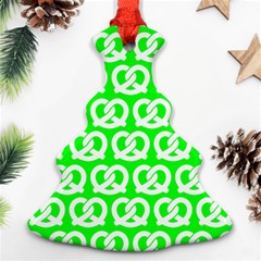 Neon Green Pretzel Illustrations Pattern Ornament (christmas Tree)  by GardenOfOphir