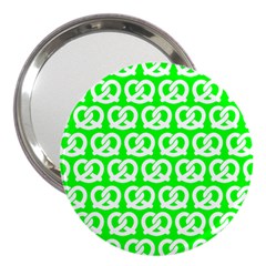 Neon Green Pretzel Illustrations Pattern 3  Handbag Mirrors by GardenOfOphir