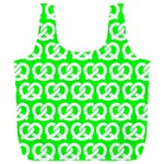 Neon Green Pretzel Illustrations Pattern Full Print Recycle Bag (XL) Back