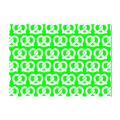 Neon Green Pretzel Illustrations Pattern Crystal Sticker (a4)