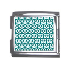 Teal Pretzel Illustrations Pattern Mega Link Italian Charm (18mm)