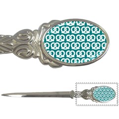 Teal Pretzel Illustrations Pattern Letter Opener