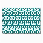 Teal Pretzel Illustrations Pattern Postcard 4 x 6  (Pkg of 10) Front