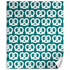 Teal Pretzel Illustrations Pattern Canvas 8  X 10  by GardenOfOphir