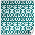 Teal Pretzel Illustrations Pattern Canvas 20  x 20  19 x19.27  Canvas - 1