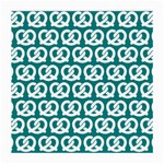 Teal Pretzel Illustrations Pattern Medium Glasses Cloth Front