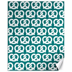 Teal Pretzel Illustrations Pattern Canvas 11  x 14 