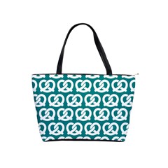 Teal Pretzel Illustrations Pattern Classic Shoulder Handbag