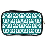 Teal Pretzel Illustrations Pattern Toiletries Bag (Two Sides) Front