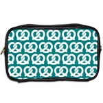 Teal Pretzel Illustrations Pattern Toiletries Bag (Two Sides) Back