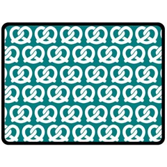 Teal Pretzel Illustrations Pattern One Side Fleece Blanket (large) by GardenOfOphir