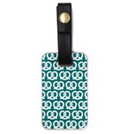 Teal Pretzel Illustrations Pattern Luggage Tag (one side) Front