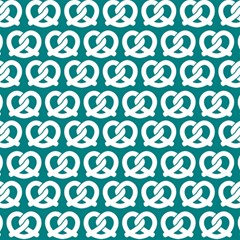 Teal Pretzel Illustrations Pattern Play Mat (square) by GardenOfOphir