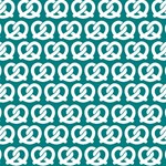 Teal Pretzel Illustrations Pattern Play Mat (Rectangle) Front