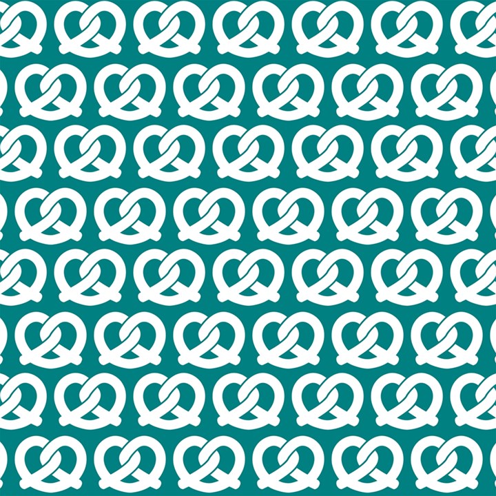 Teal Pretzel Illustrations Pattern Play Mat (Rectangle)