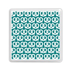 Teal Pretzel Illustrations Pattern Memory Card Reader (square) by GardenOfOphir