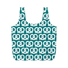 Teal Pretzel Illustrations Pattern Full Print Recycle Bag (M)