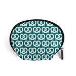 Teal Pretzel Illustrations Pattern Accessory Pouch (Small) Front