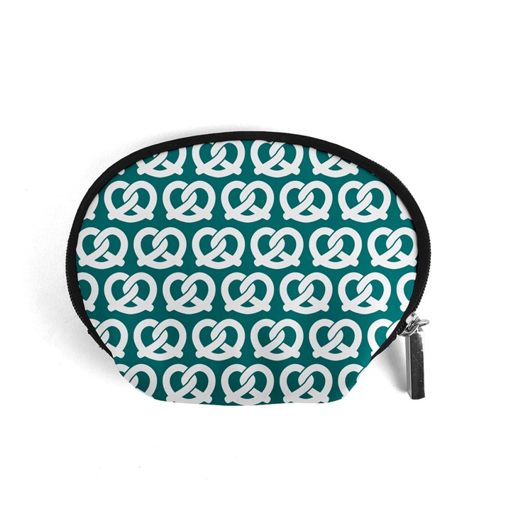 Teal Pretzel Illustrations Pattern Accessory Pouch (Small)