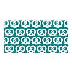 Teal Pretzel Illustrations Pattern Satin Wrap 35  x 70 