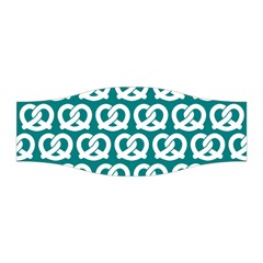 Teal Pretzel Illustrations Pattern Stretchable Headband by GardenOfOphir