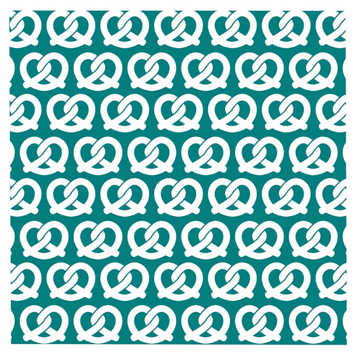 Teal Pretzel Illustrations Pattern Wooden Puzzle Square