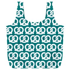 Teal Pretzel Illustrations Pattern Full Print Recycle Bag (xxl) by GardenOfOphir