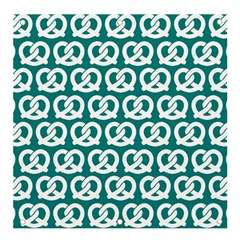 Teal Pretzel Illustrations Pattern Banner And Sign 4  X 4  by GardenOfOphir