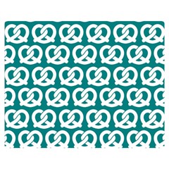 Teal Pretzel Illustrations Pattern One Side Premium Plush Fleece Blanket (medium)