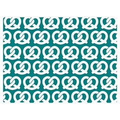 Teal Pretzel Illustrations Pattern One Side Premium Plush Fleece Blanket (extra Small) by GardenOfOphir