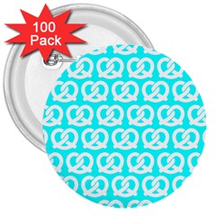 Aqua Pretzel Illustrations Pattern 3  Buttons (100 Pack)  by GardenOfOphir