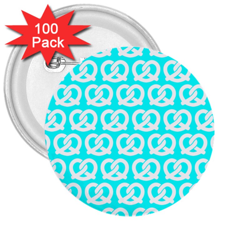 Aqua Pretzel Illustrations Pattern 3  Buttons (100 pack) 