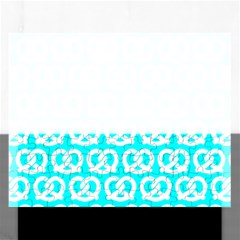 Aqua Pretzel Illustrations Pattern Rectangular Jigsaw Puzzl by GardenOfOphir