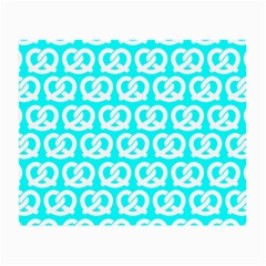 Aqua Pretzel Illustrations Pattern Small Glasses Cloth by GardenOfOphir