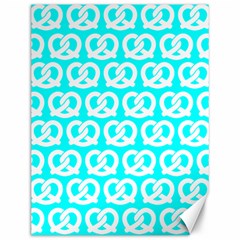 Aqua Pretzel Illustrations Pattern Canvas 12  X 16  by GardenOfOphir