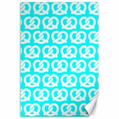 Aqua Pretzel Illustrations Pattern Canvas 12  X 18  by GardenOfOphir