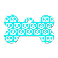 Aqua Pretzel Illustrations Pattern Dog Tag Bone (one Side) by GardenOfOphir