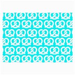 Aqua Pretzel Illustrations Pattern Large Glasses Cloth (2 Sides) Front