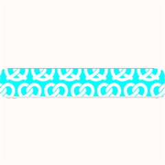 Aqua Pretzel Illustrations Pattern Small Bar Mat by GardenOfOphir