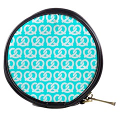 Aqua Pretzel Illustrations Pattern Mini Makeup Bag by GardenOfOphir