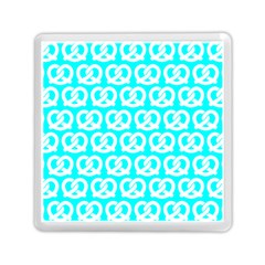 Aqua Pretzel Illustrations Pattern Memory Card Reader (square) by GardenOfOphir