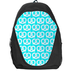 Aqua Pretzel Illustrations Pattern Backpack Bag by GardenOfOphir