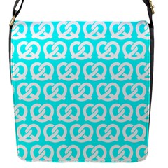 Aqua Pretzel Illustrations Pattern Flap Closure Messenger Bag (s) by GardenOfOphir