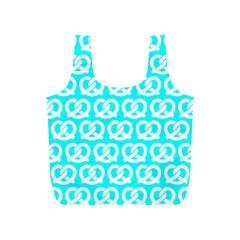 Aqua Pretzel Illustrations Pattern Full Print Recycle Bag (s) by GardenOfOphir